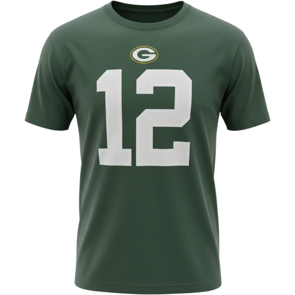 Nike Mens Green Bay Packers Aaron Rodgers #12 Tee Shirt Green XXL NEW